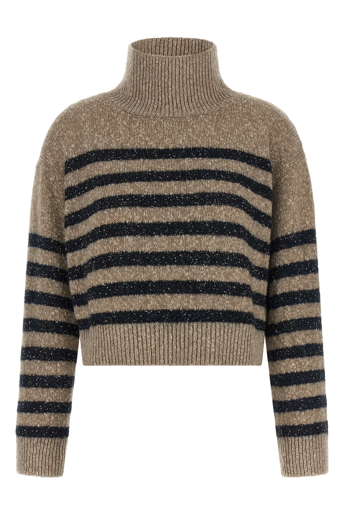 BRUNELLO CUCINELLI M striped wool and cashmere blend sweater