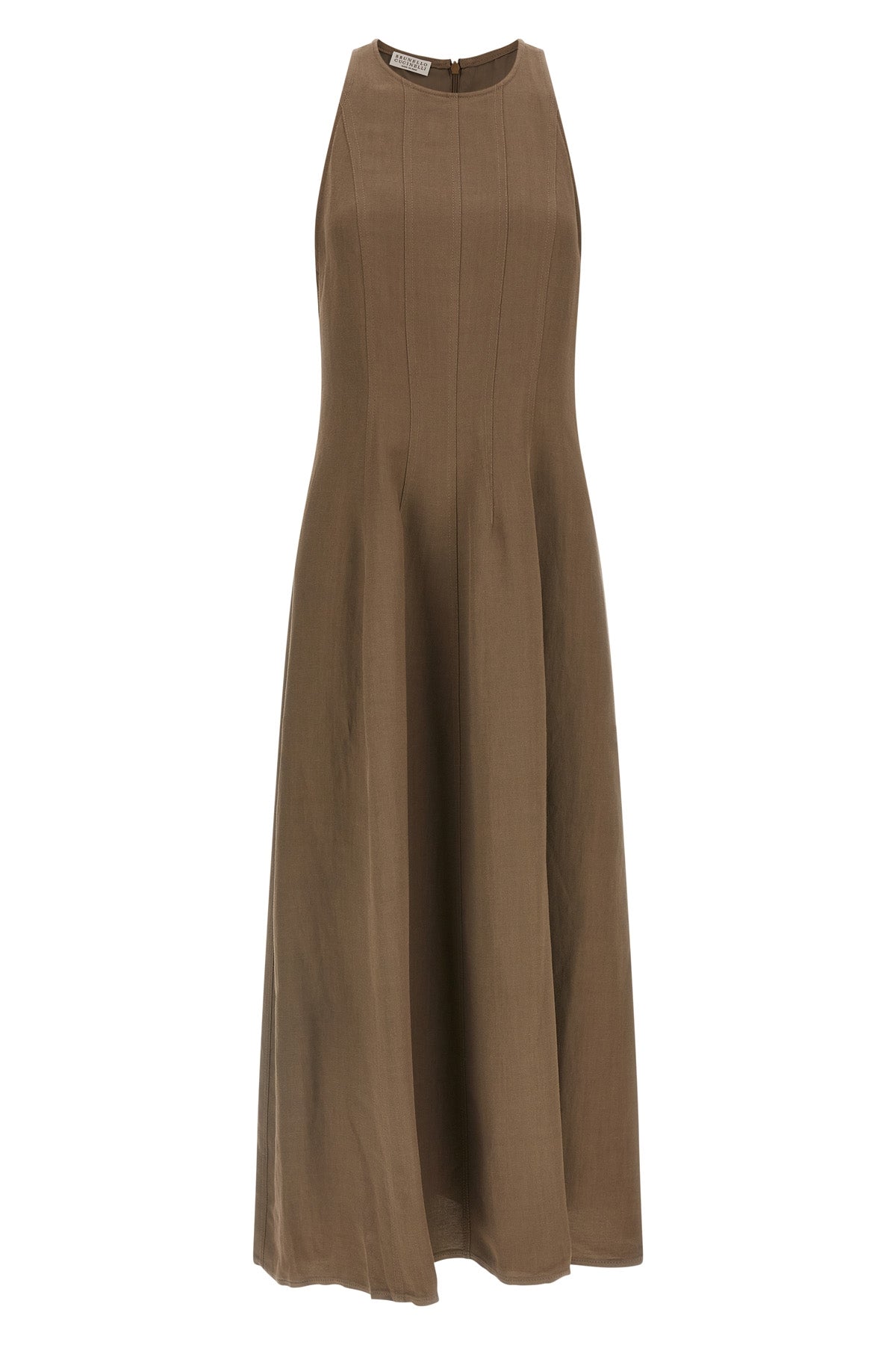 BRUNELLO CUCINELLI L sleeveless dress in viscose and linen blend