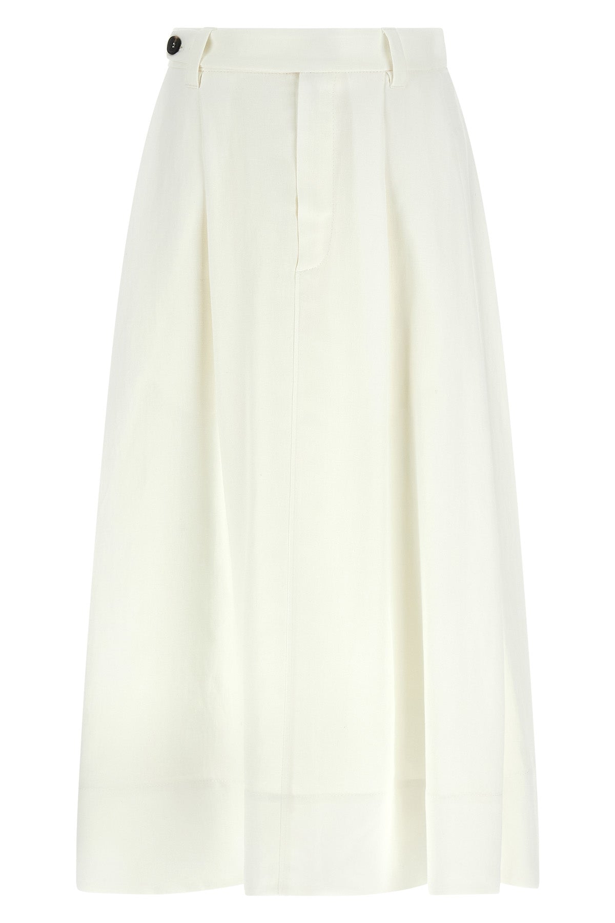 BRUNELLO CUCINELLI 42 sartorial midi skirt in viscose and linen fluid twill