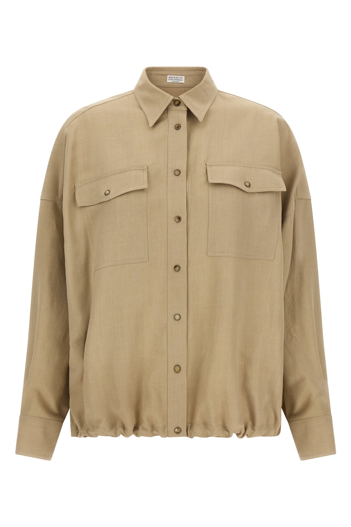BRUNELLO CUCINELLI L fluid viscose and linen twill shirt