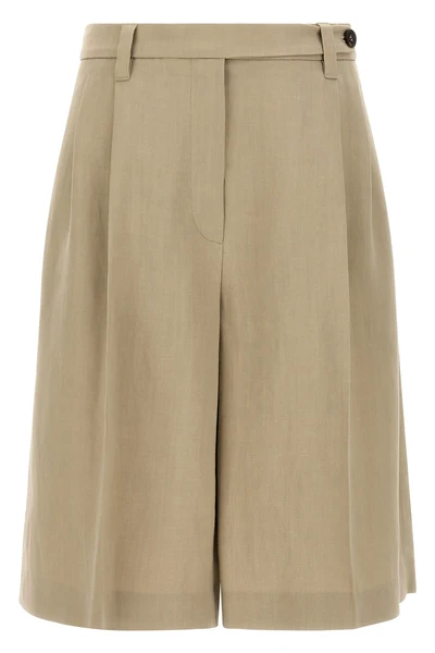 tailored bermuda shorts in linen blend twill
