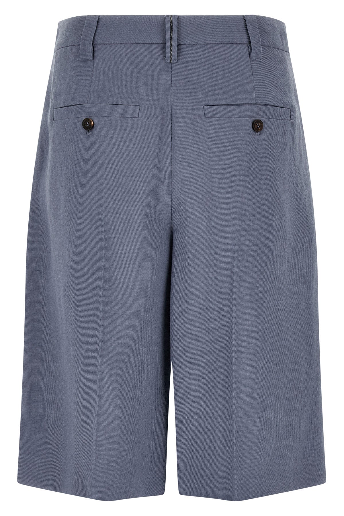 sartorial bermuda shorts in viscose and linen fluid twill