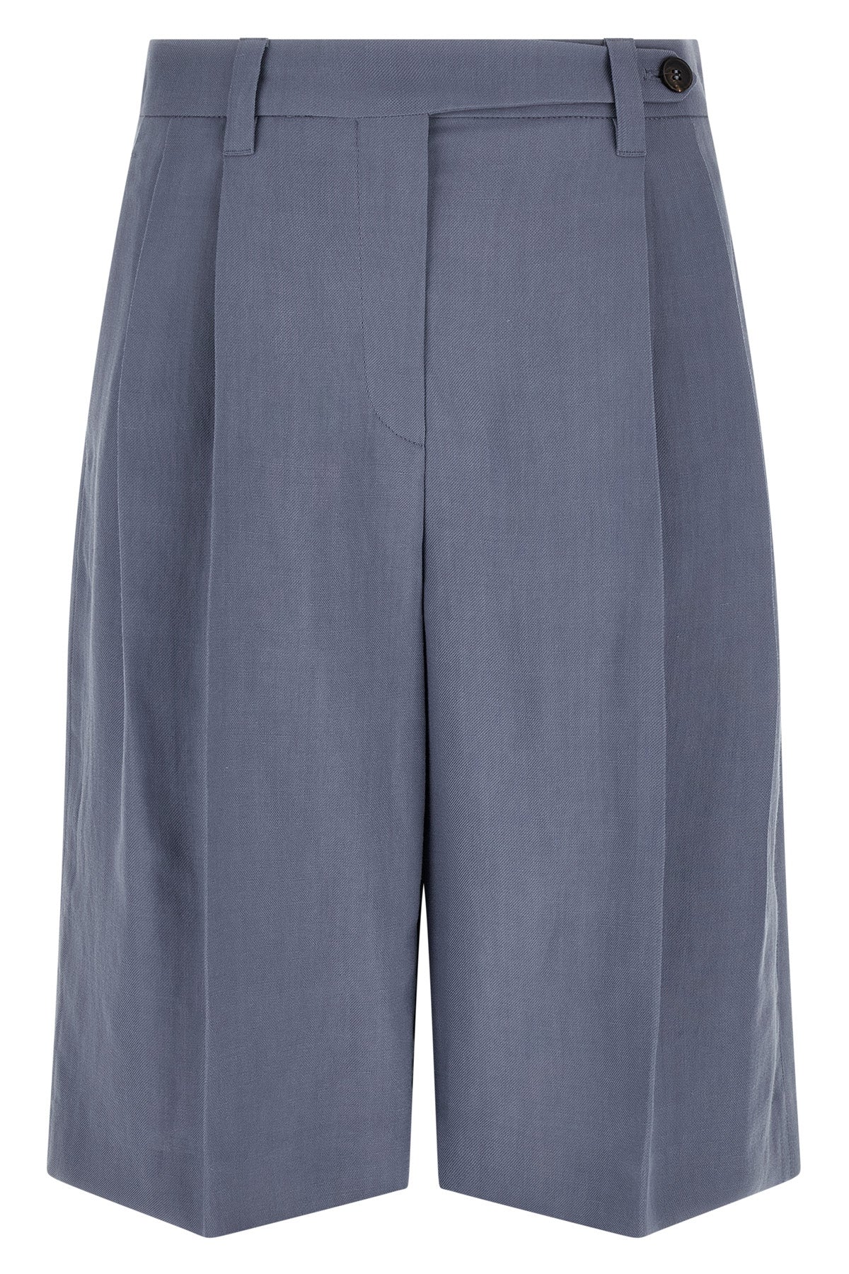 sartorial bermuda shorts in viscose and linen fluid twill