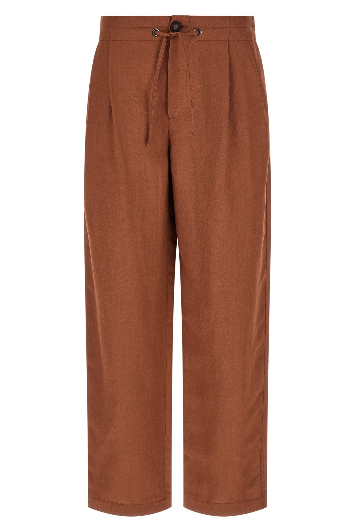 BRUNELLO CUCINELLI 40 tailored track viscose and linen fluid twill pants