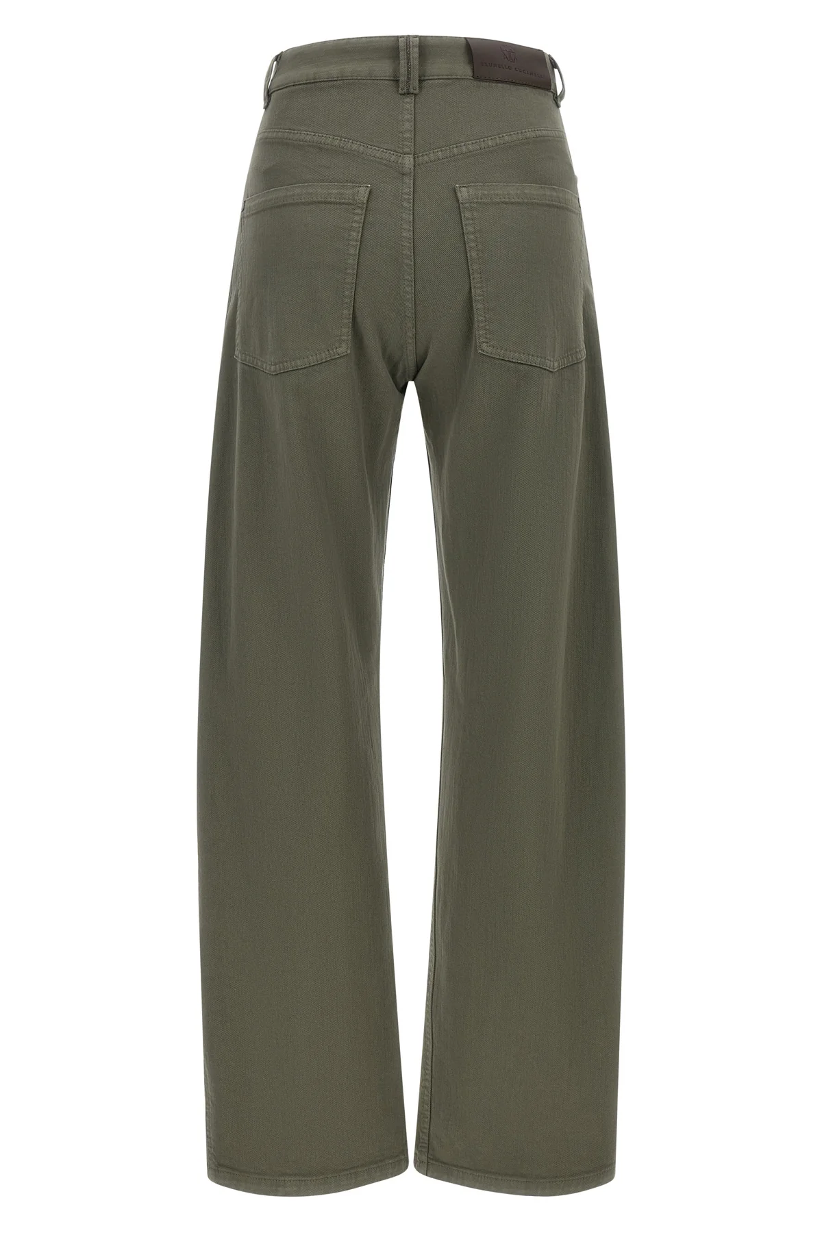 brunello cucinelli stretch cotton jeans define a wide-leg silhouette