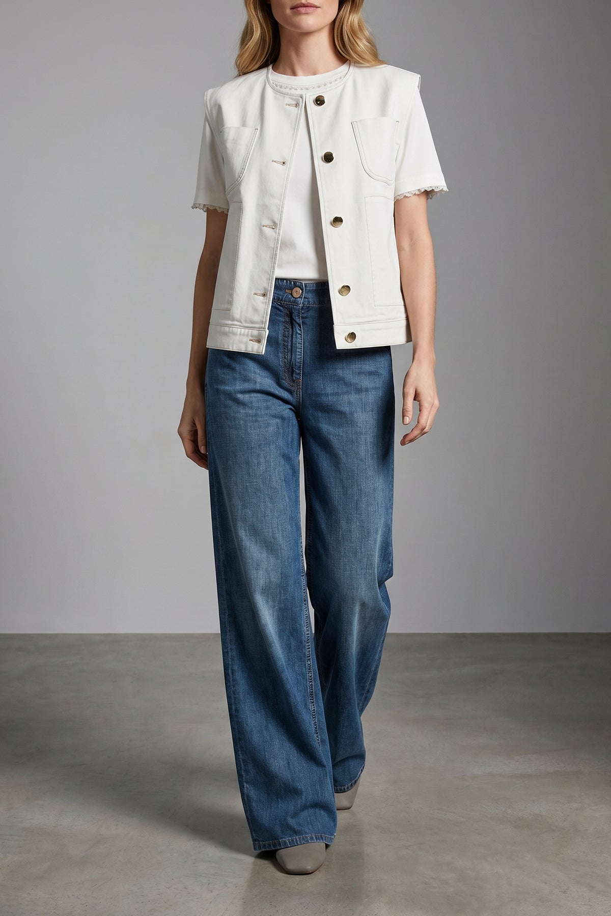 light stonewashed cotton denim jeans