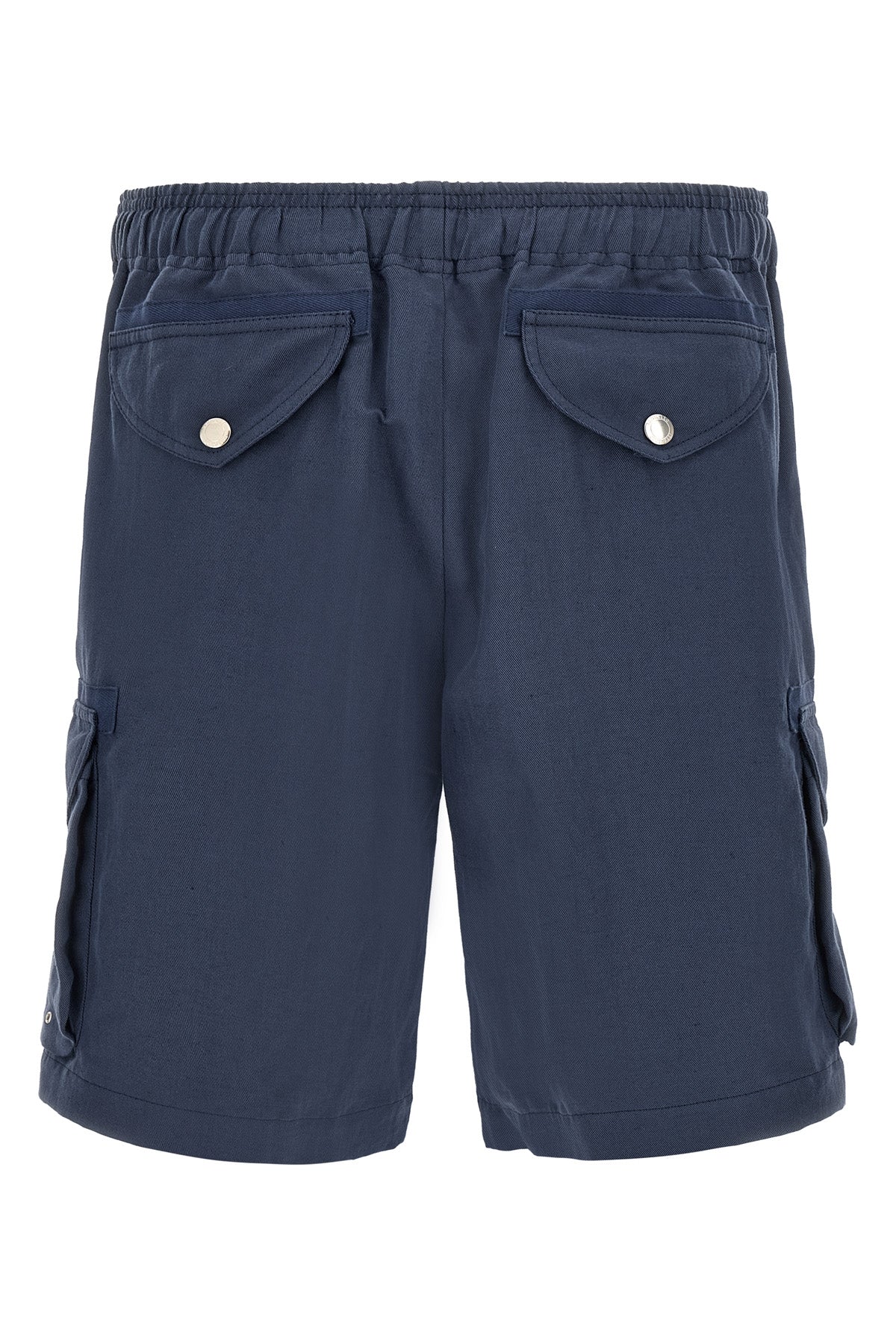 cargo bermuda shorts in flamed cotton and linen drill