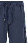 cargo bermuda shorts in flamed cotton and linen drill