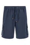 cargo bermuda shorts in flamed cotton and linen drill