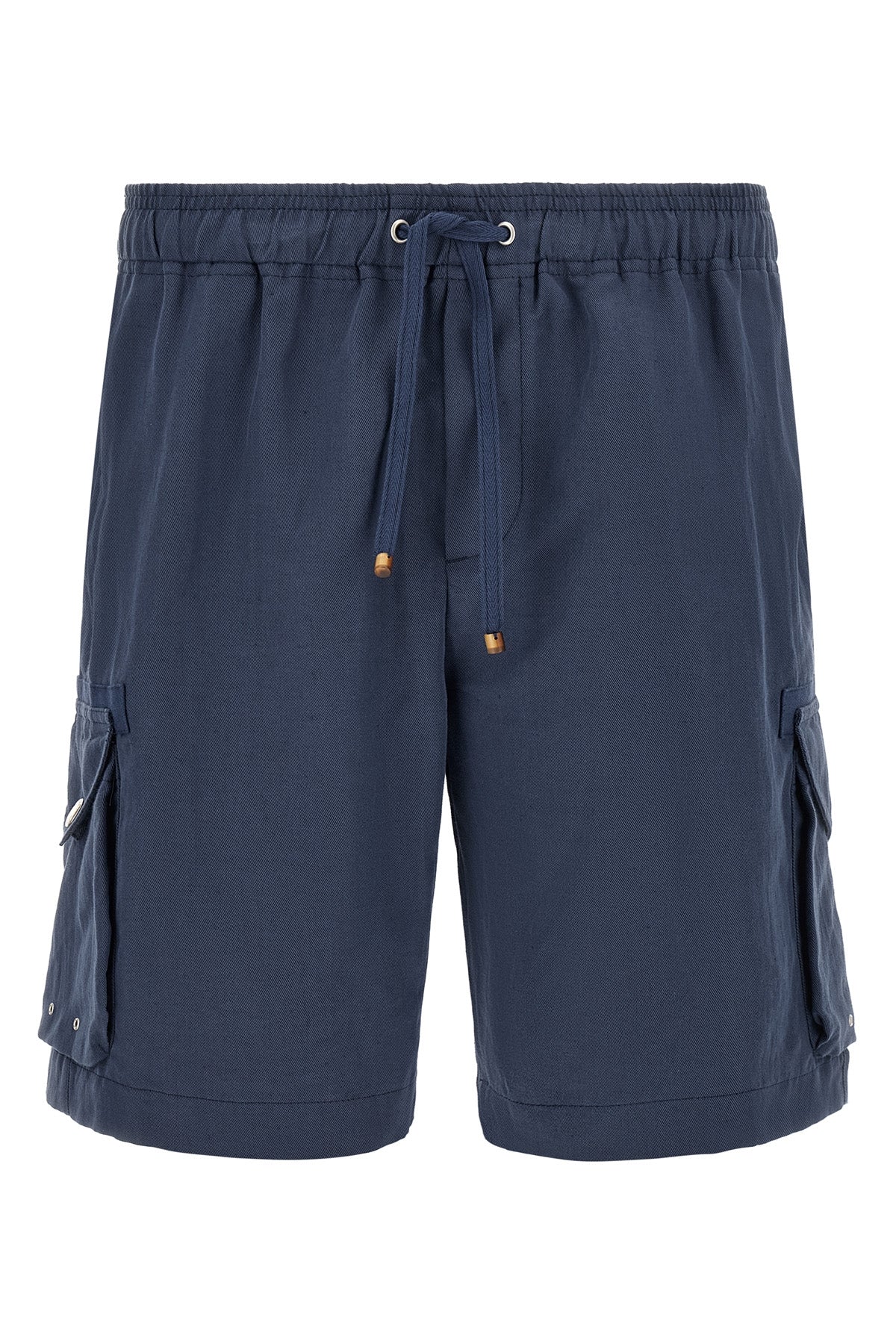 cargo bermuda shorts in flamed cotton and linen drill