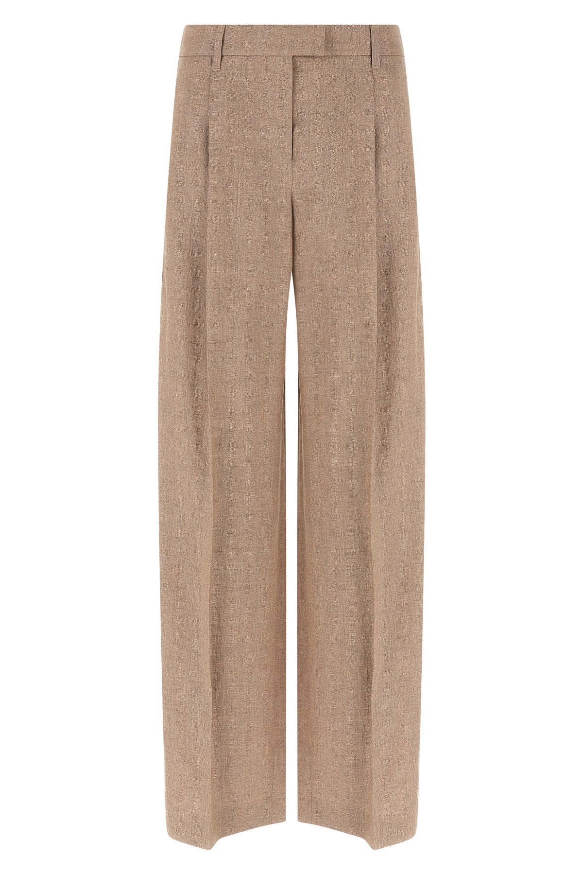 BRUNELLO CUCINELLI 42 loose pleated pants in sparkling linen twill