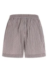 pyjama shorts in cotton poplin and striped silk