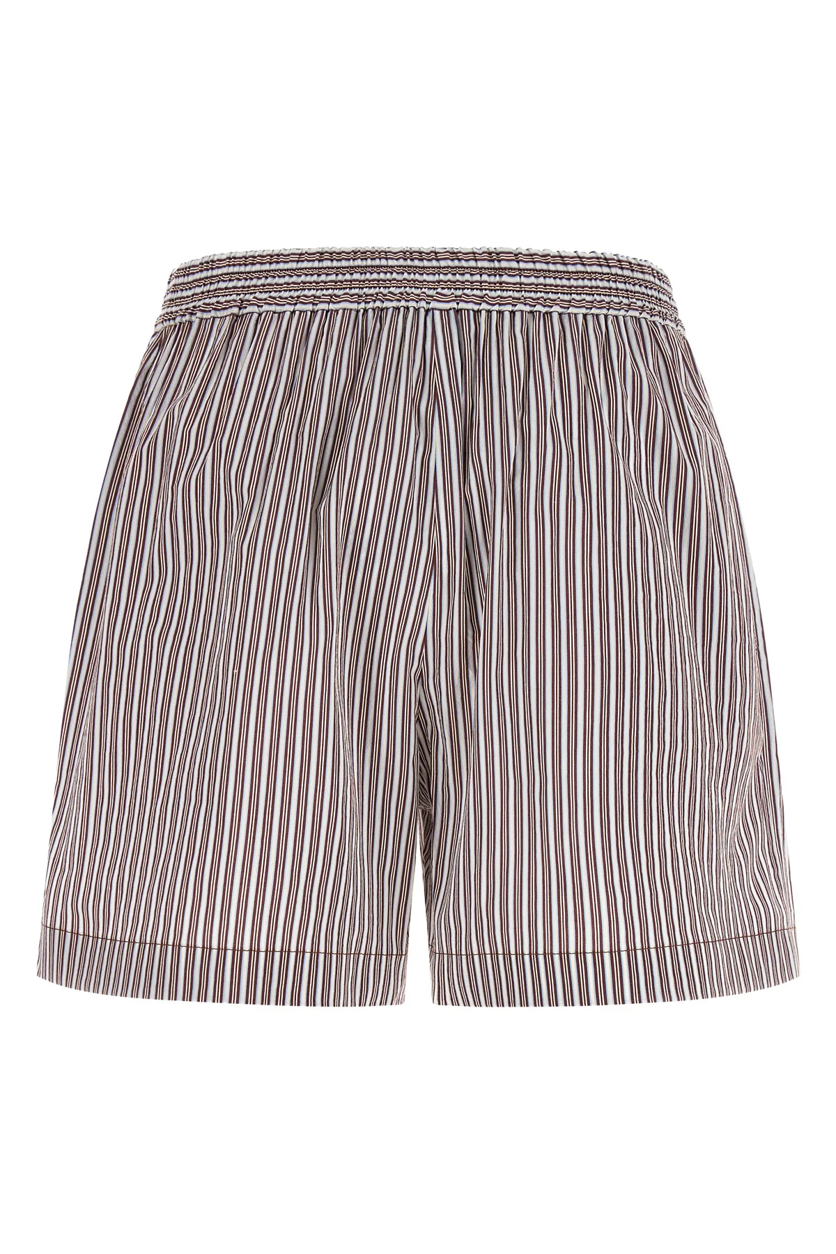 pyjama shorts in cotton poplin and striped silk