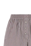 pyjama shorts in cotton poplin and striped silk