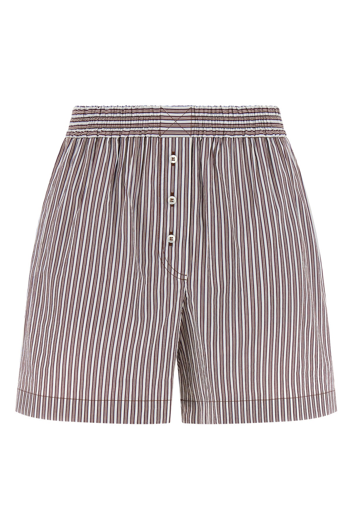 BRUNELLO CUCINELLI L pyjama shorts in cotton poplin and striped silk