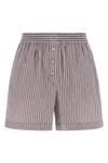 pyjama shorts in cotton poplin and striped silk