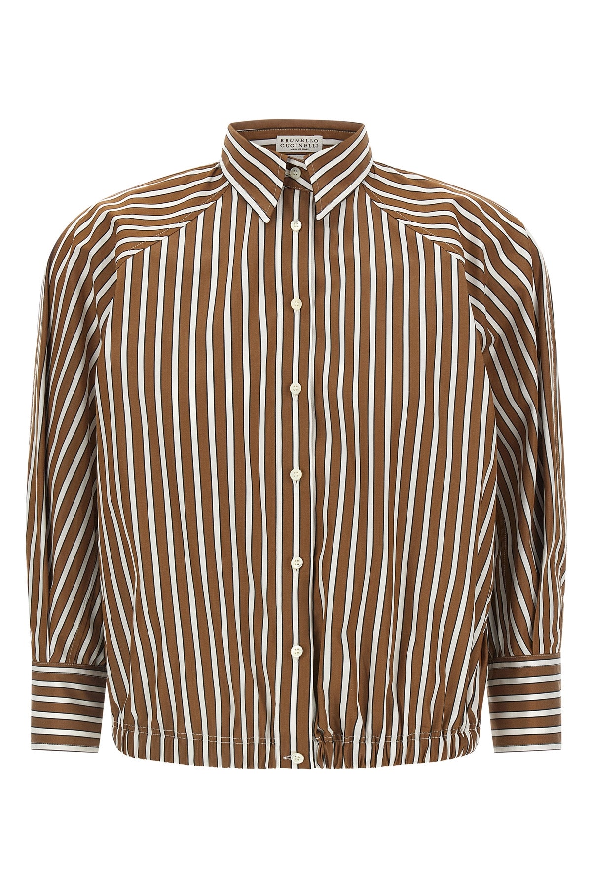BRUNELLO CUCINELLI M shadow striped cotton poplin shirt