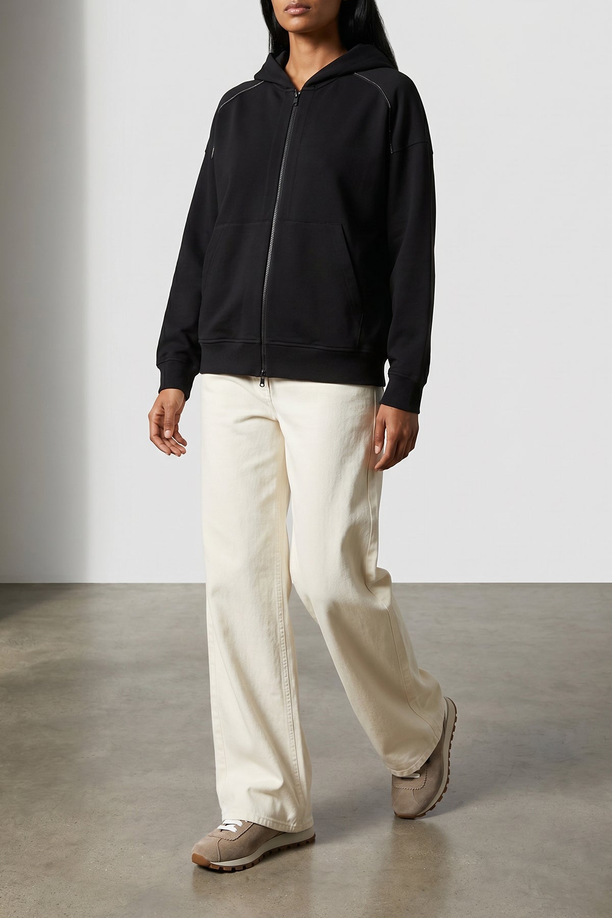 BRUNELLO CUCINELLI L lightweight stretch cotton hoodie
