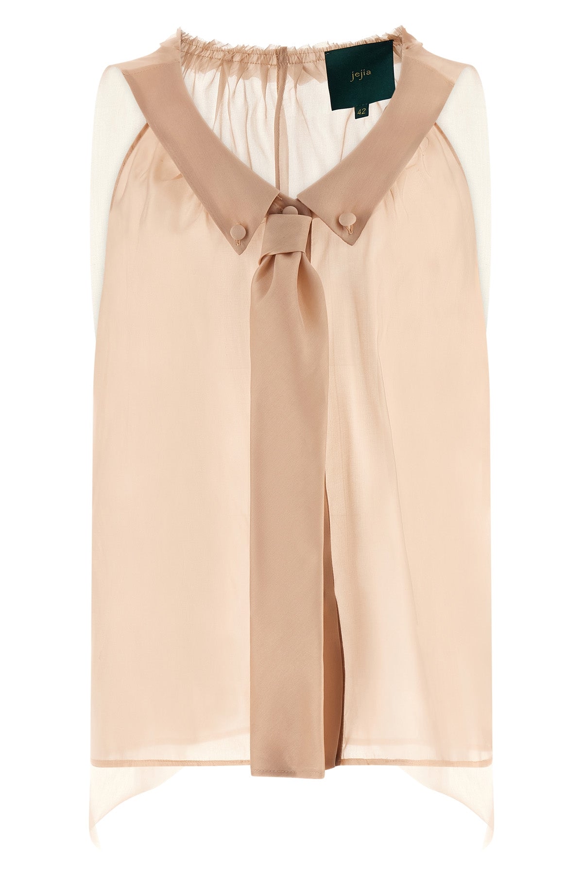 brooks semi-transparent silk top