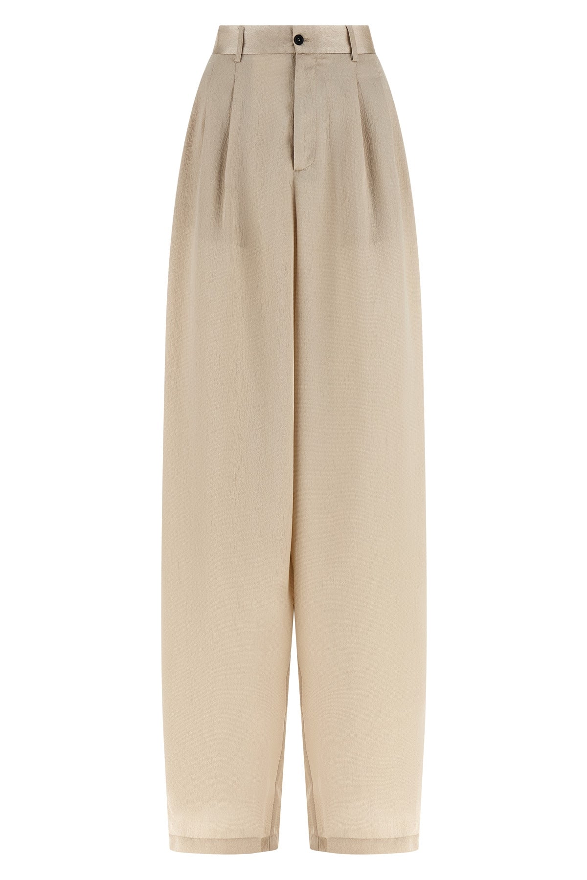 elsa crinkled satin-effect fabric pants