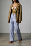 birkin single-breasted deconstructed cotton blazer