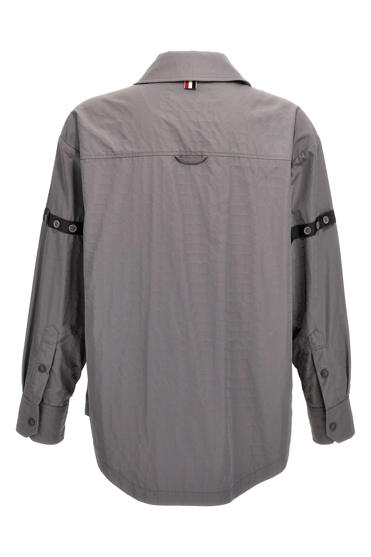 THOM BROWNE 1 snap front ripstop nylon overshirt