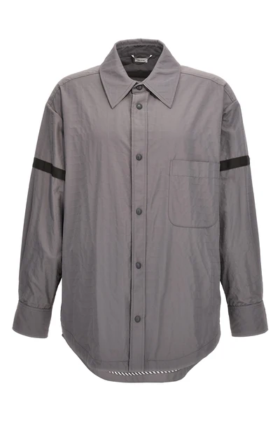 snap front ripstop nylon overshirt