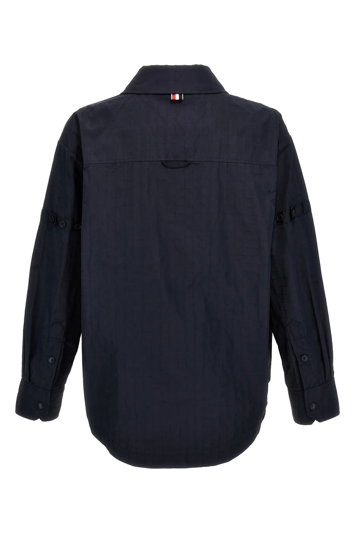 snap front ripstop nylon overshirt