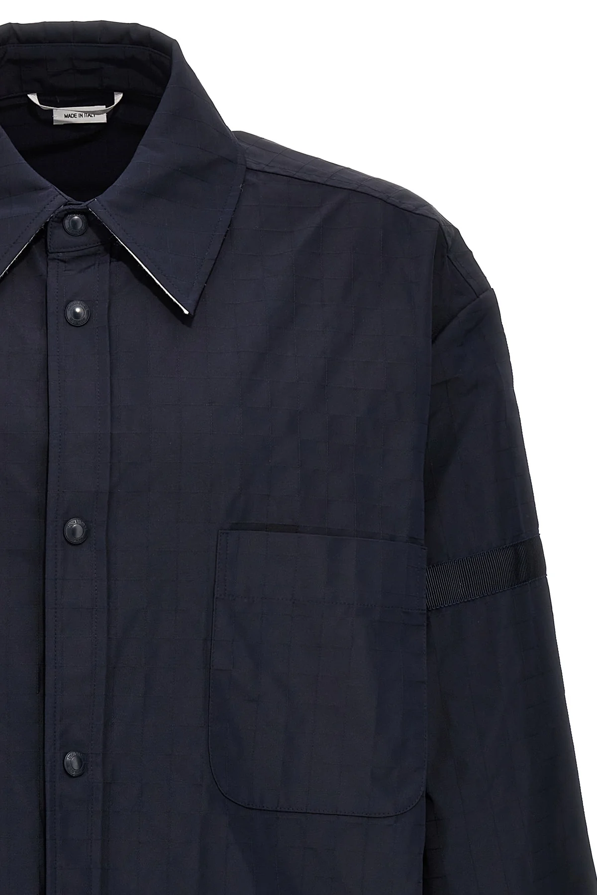 snap front ripstop nylon overshirt