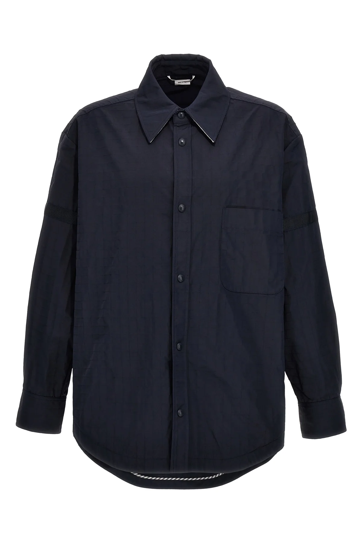 snap front ripstop nylon overshirt