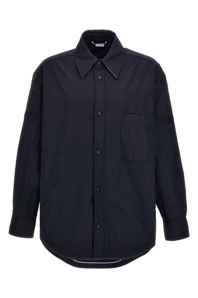 snap front ripstop nylon overshirt
