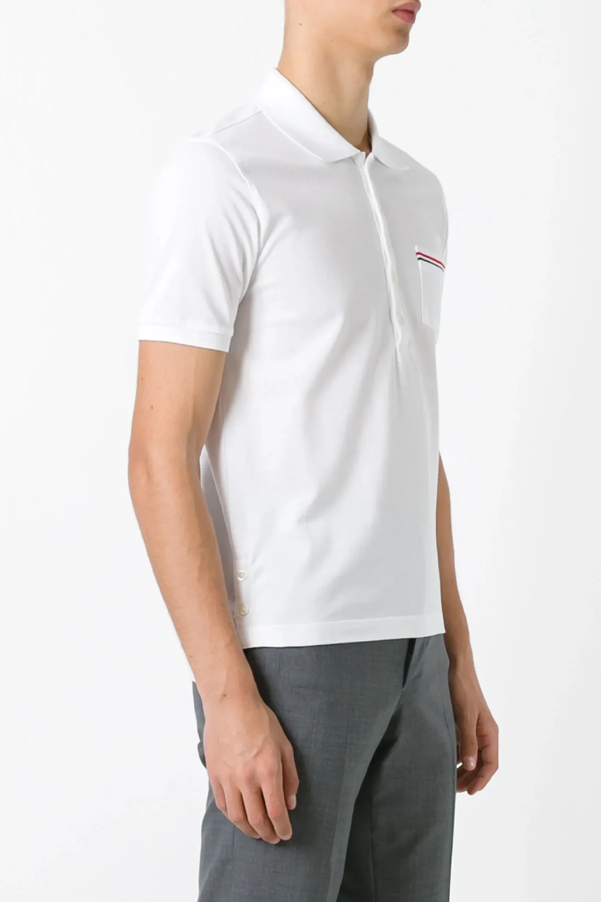 THOM BROWNE 1 piqué cotton polo shirt