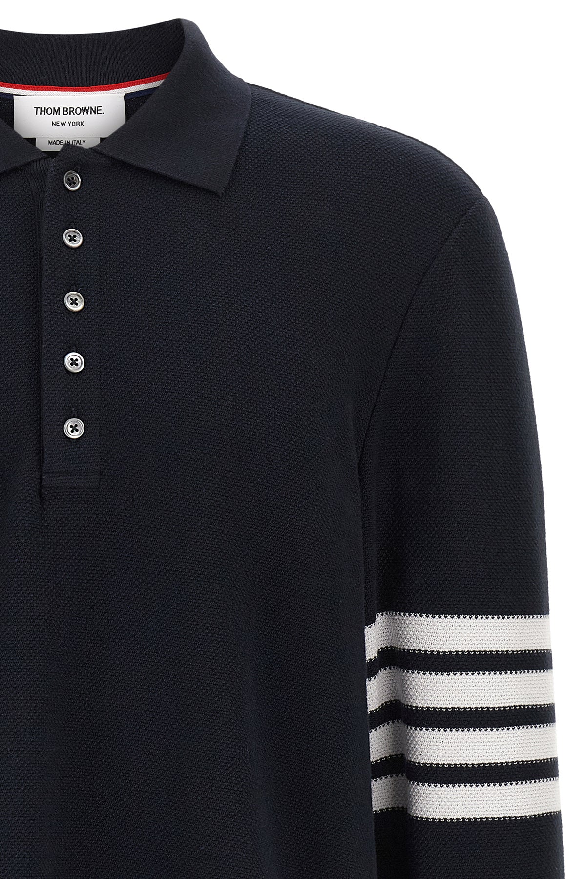 textured piqué cotton polo shirt