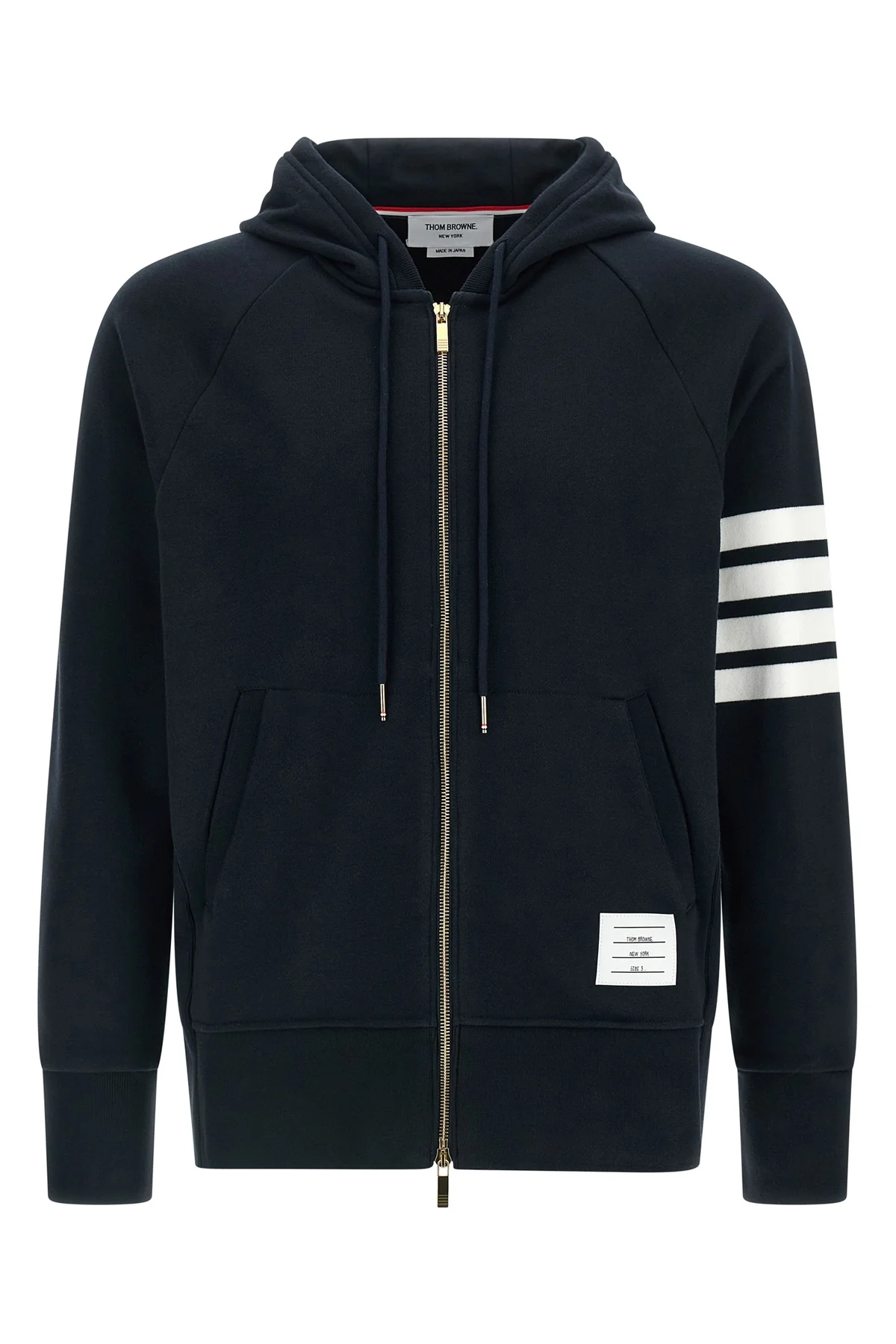 THOM BROWNE 1 4 bar cotton hoodie