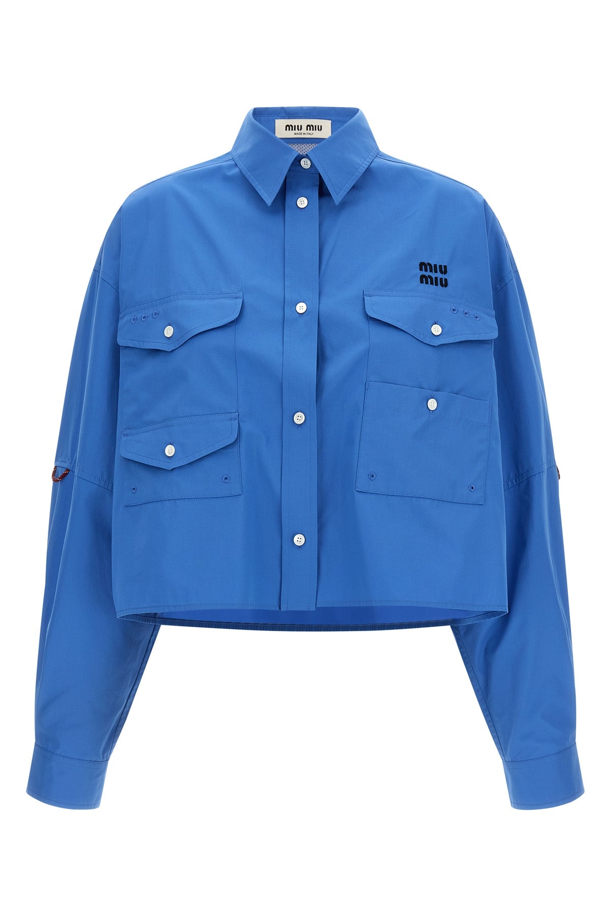 MIU MIU 38 cotton poplin cropped overshirt