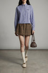 striped cotton poplin cropped shirt