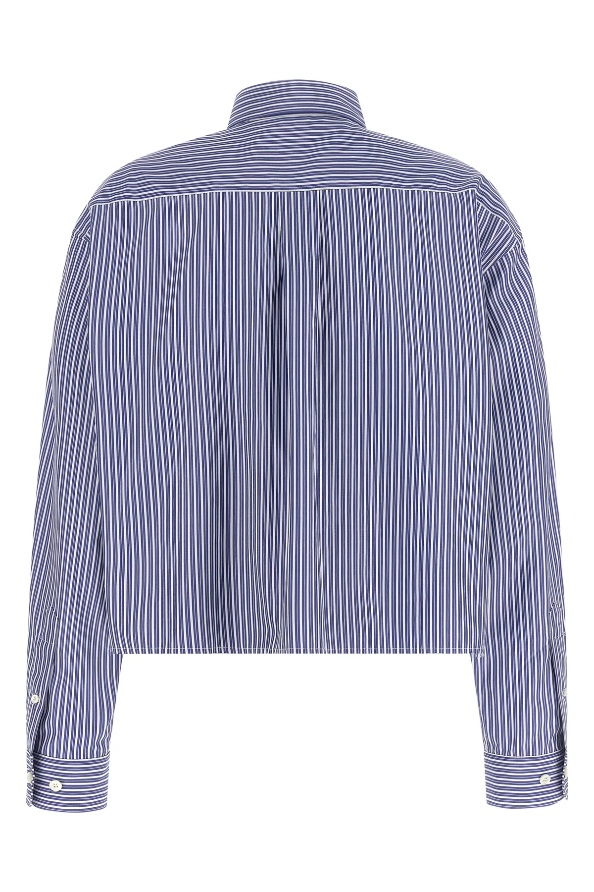 striped cotton poplin cropped shirt