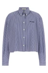 striped cotton poplin cropped shirt