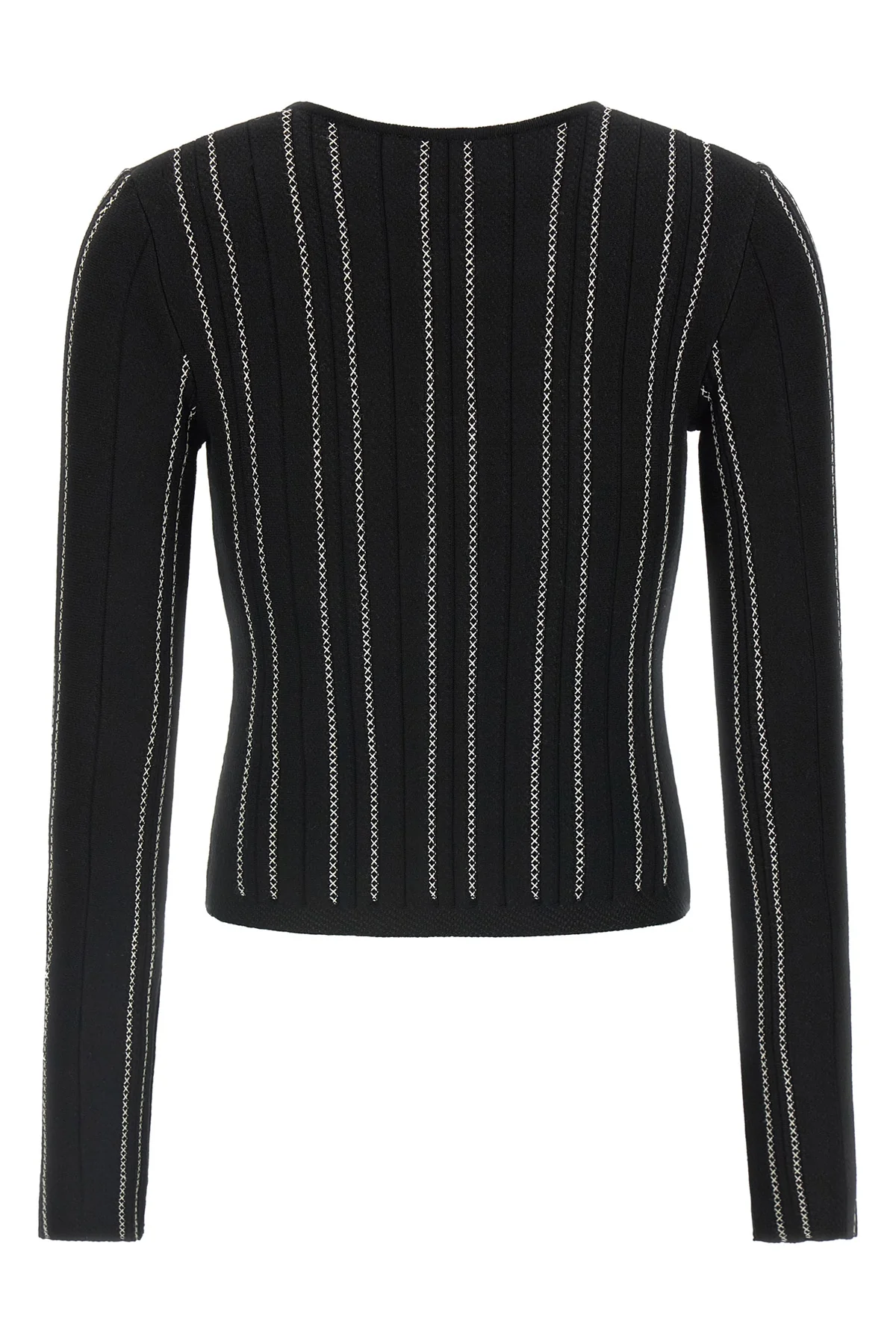 the elisabetta franchi cardigan stands out for a sartorial construction defined