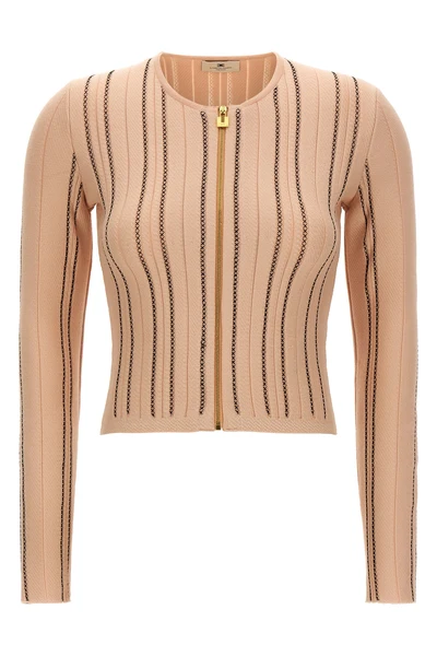 the elisabetta franchi cardigan redefines everyday elegance through a tight silh