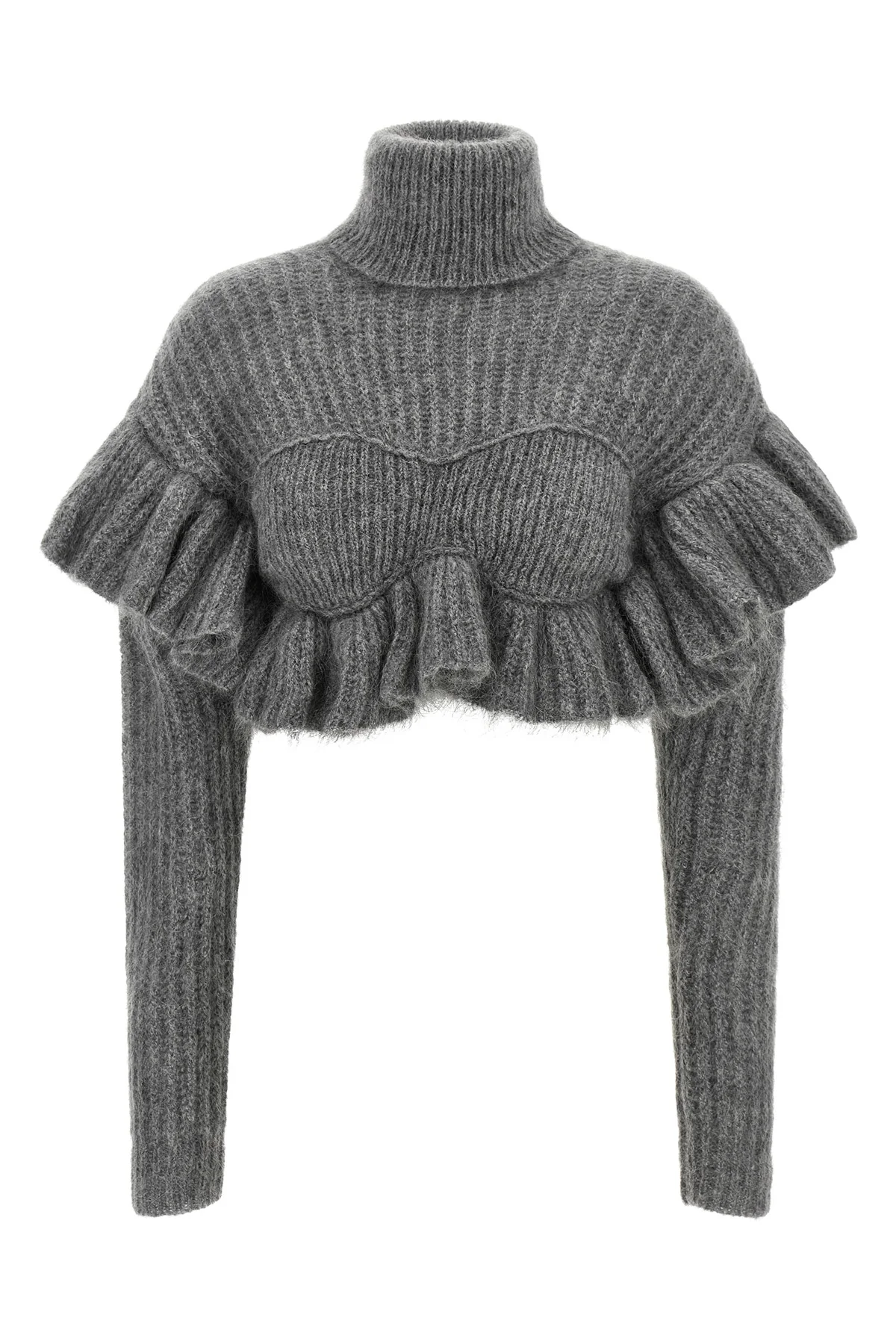 ELISABETTA FRANCHI 38 the elisabetta franchi cropped sweater redefines knitwear through a sculptural c