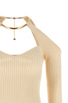 off-the-shoulder stretch viscose blend sweater