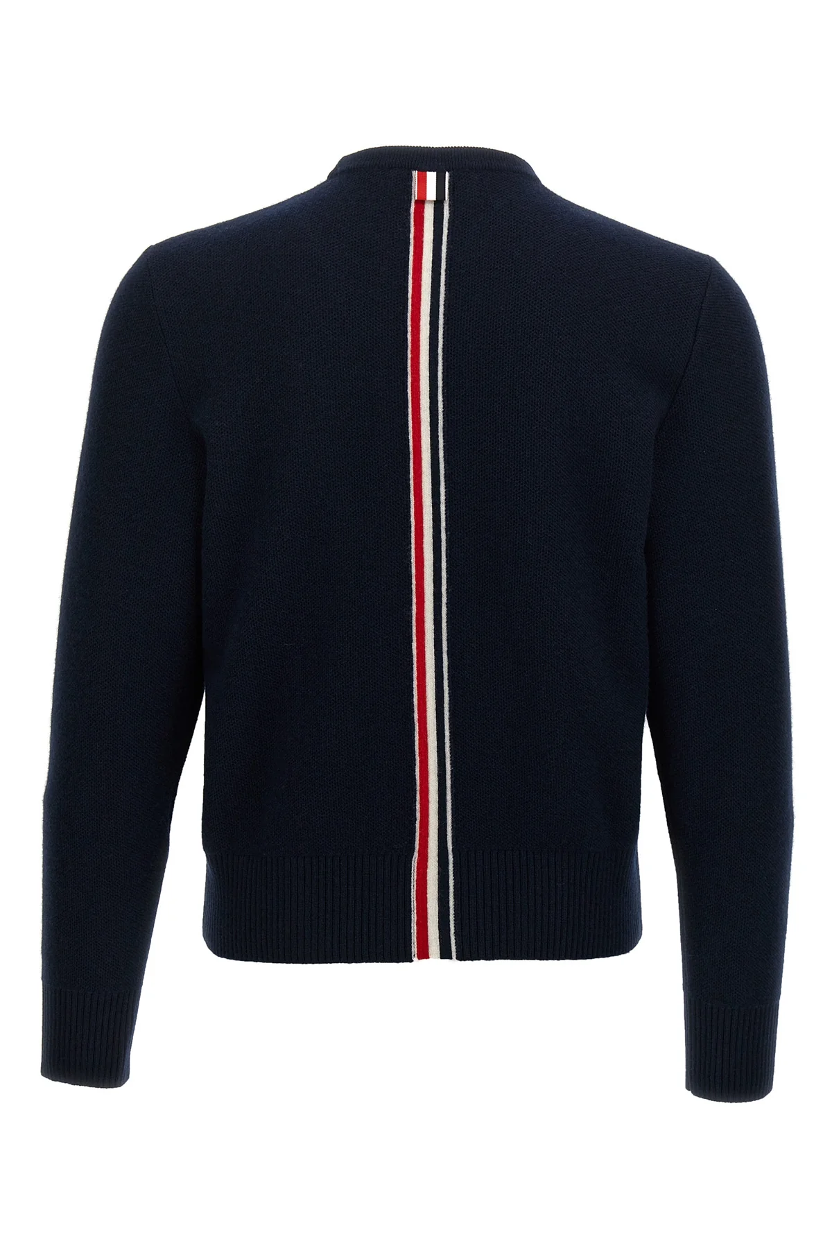 THOM BROWNE 2 washed piquet wool sweater