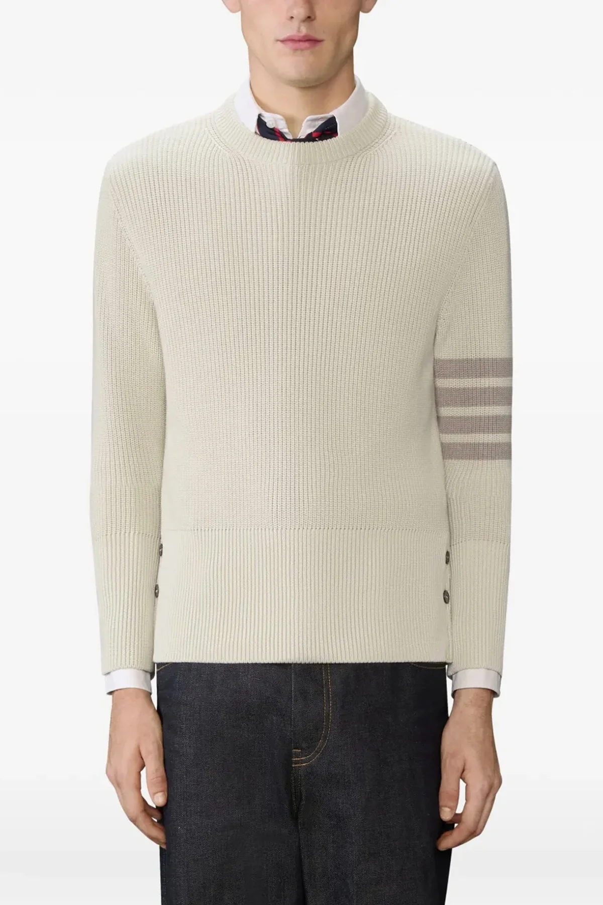 THOM BROWNE 3 knitted cotton sweater