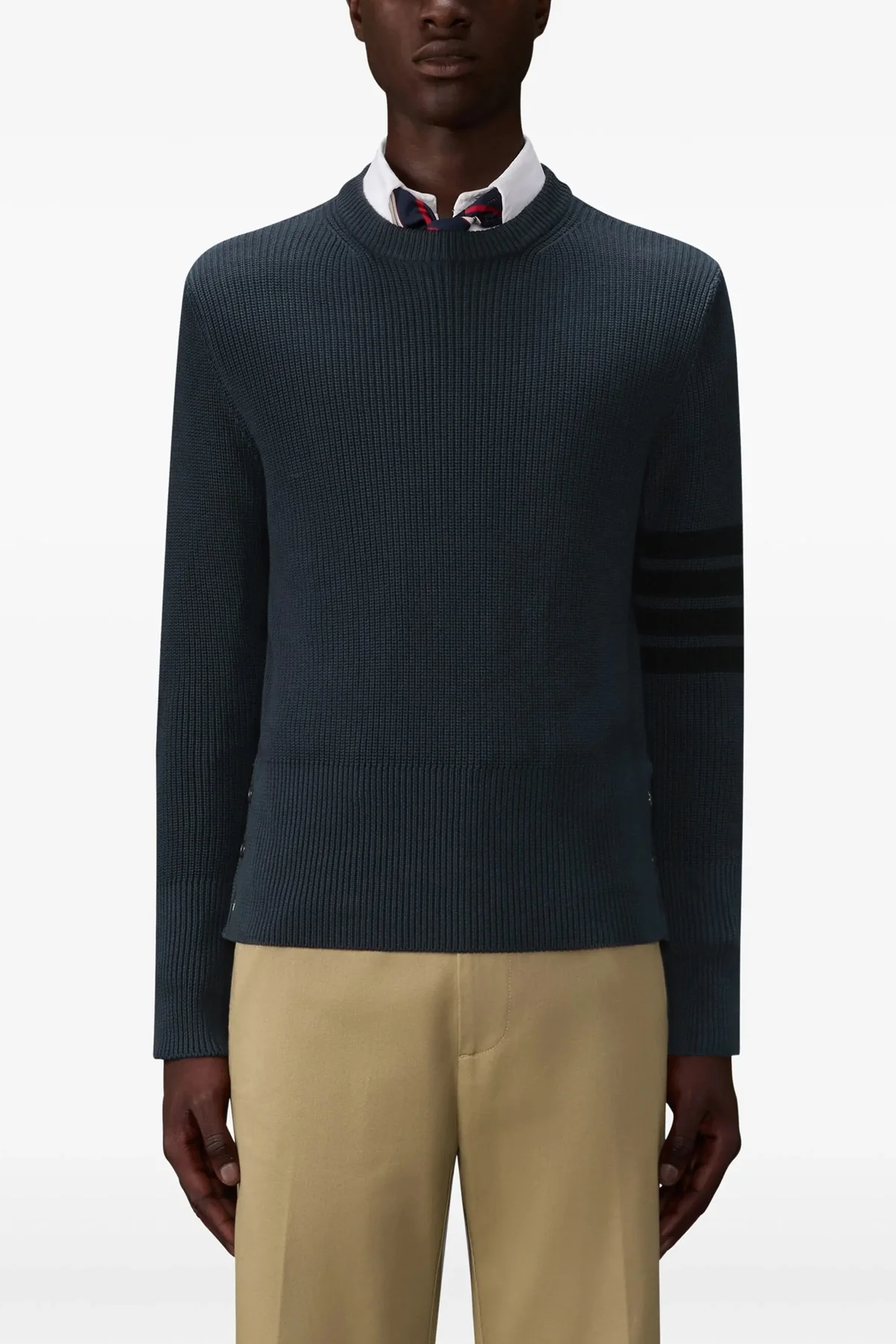 THOM BROWNE 3 knitted cotton sweater