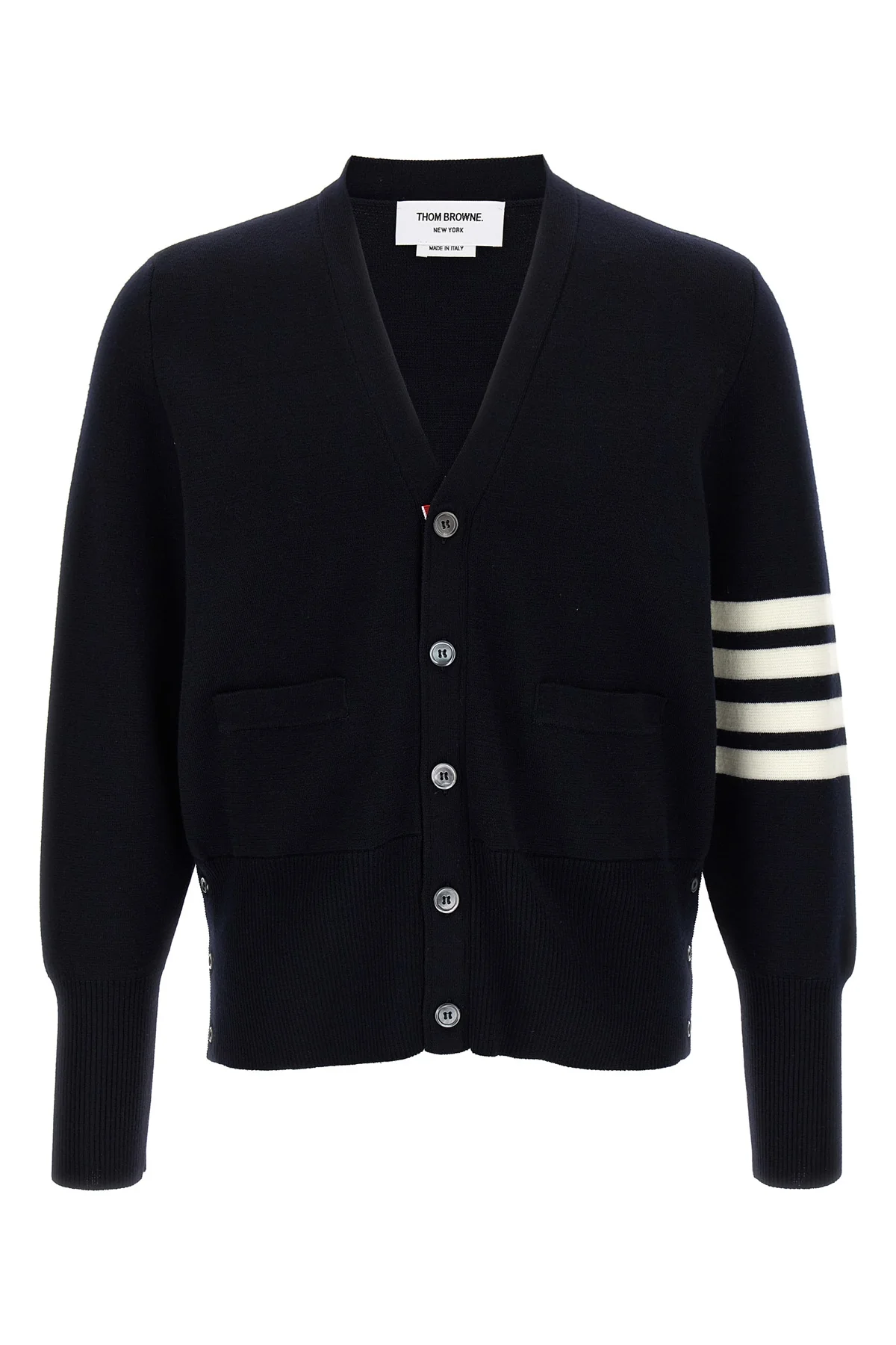 THOM BROWNE 1 milan stitch virgin wool cardigan