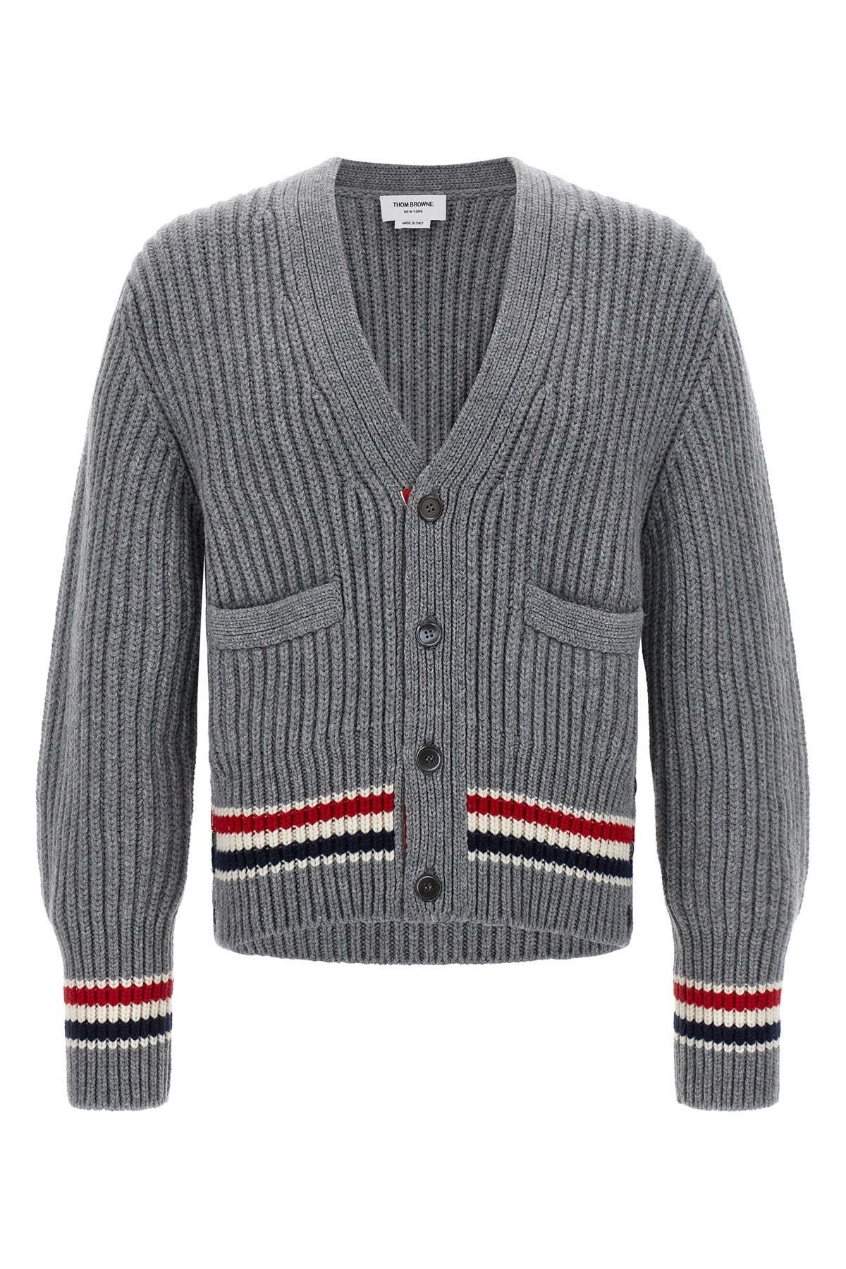 THOM BROWNE 2 ribbed cashmere cardigan
