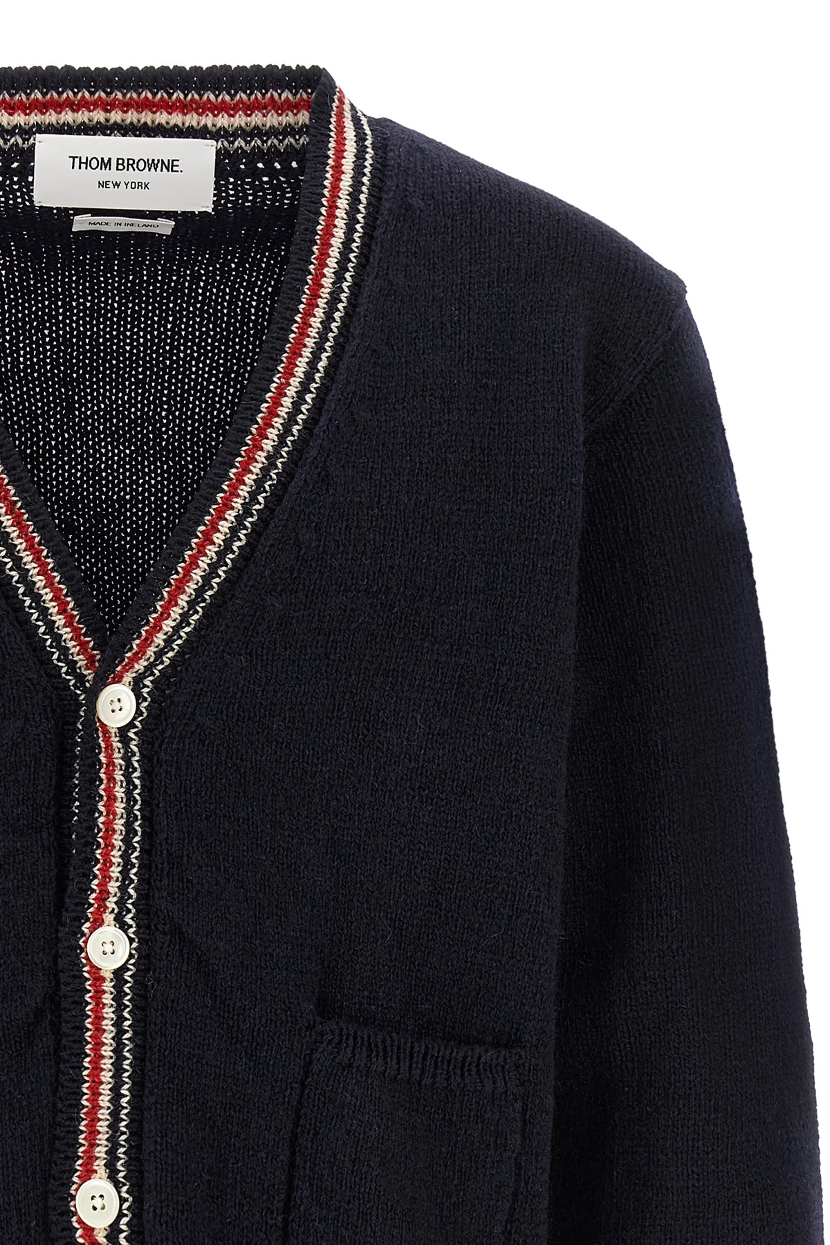 the thom browne cardigan in a fine wool and mohair blend