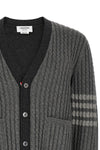 the thom browne 2-in-1 v-neck cardigan
