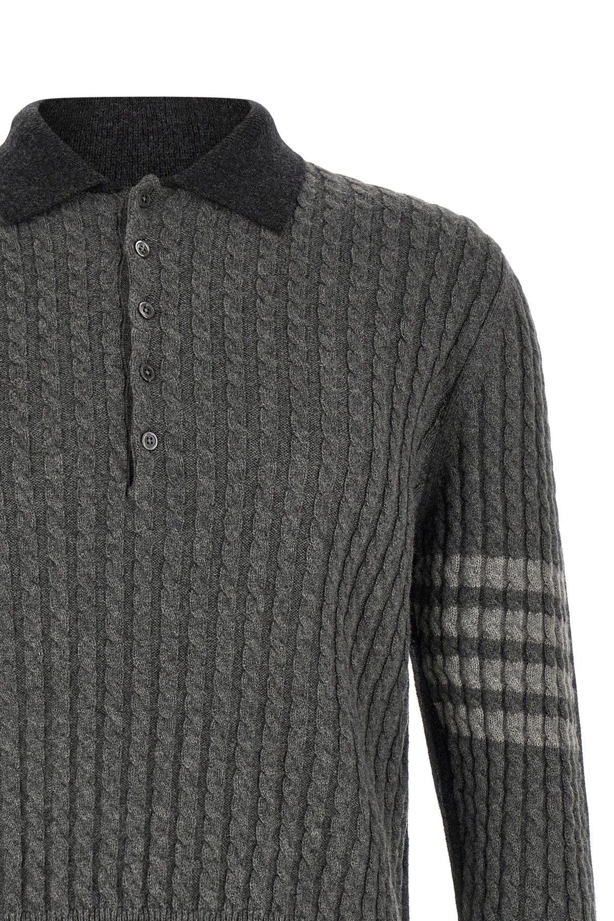 the thom browne 2-in-1 trompe loeil long-sleeve polo shirt